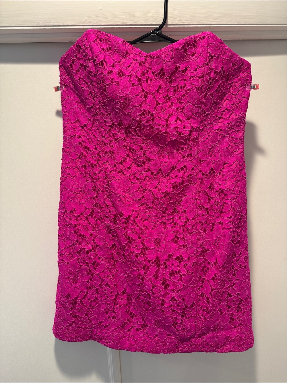 Lilly Pulitzer Strapless Hot Pink Lace Dress